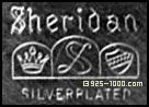 Sheridan, crown, S, shield, silverplated