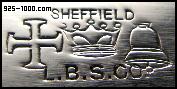 LBS, Sheffield, maltese cross, crown, bell