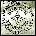 James W. Tufts, Boston, T star, warranted, quadruple plate